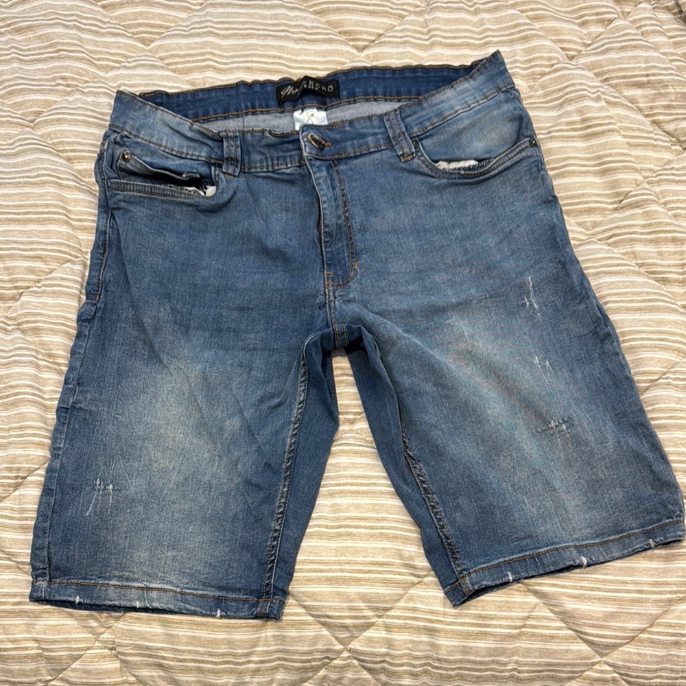 Wrangler Blue Jean Shorts with Cuffed Hem and Relaxed Fit